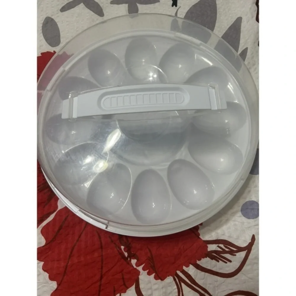 NEW 2-PC Egg Cooker‎ With Bonus Deviled Egg Carrier Boil Gift New Easy To Use
